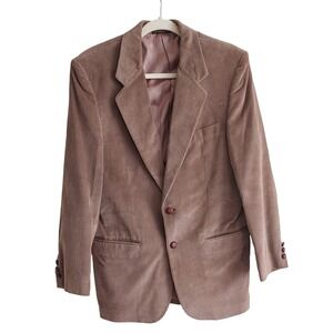 Mens Thomas Hill Ltd Corduroy Blazer Jacket Brown Size L Vintage Hand Tailored‎